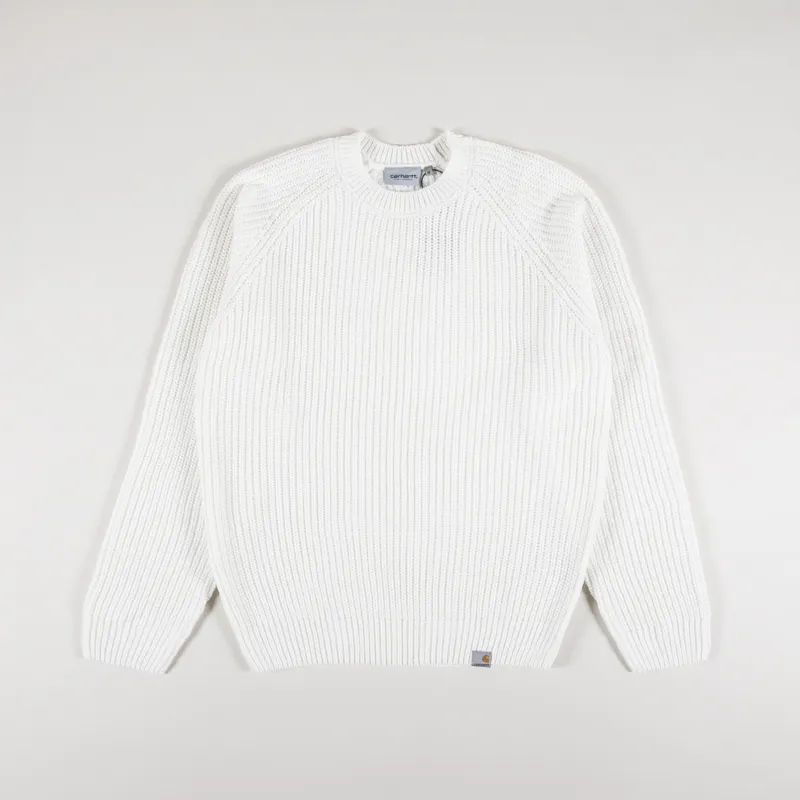 Carhartt WIP Mens Forth Knitted Jumper Sweater Wax White