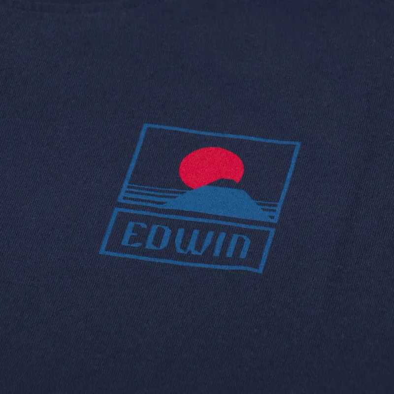 Edwin Sunset On Mt Fuji T Shirt Navy Blazer-2