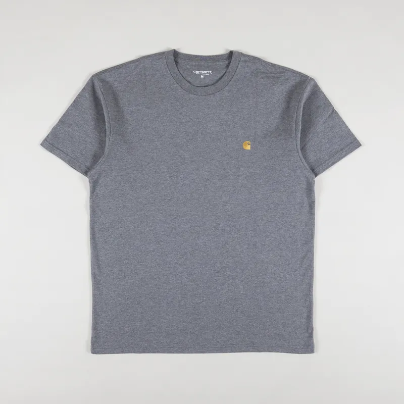 Carhartt WIP Chase T Shirt Dark Grey Heather Gold