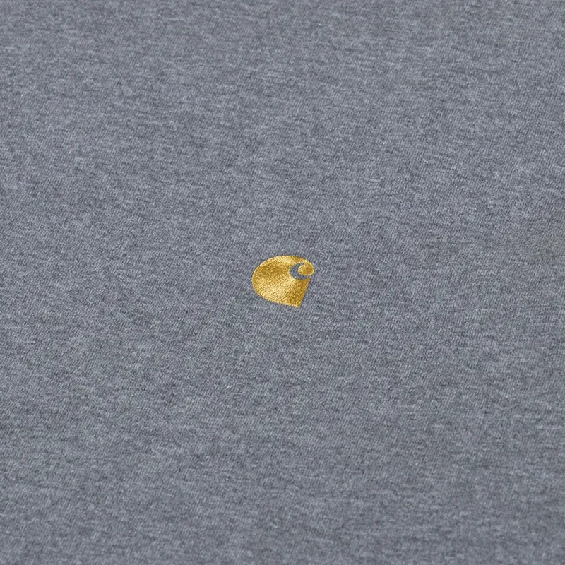 Carhartt WIP Chase T Shirt Dark Grey Heather Gold-2