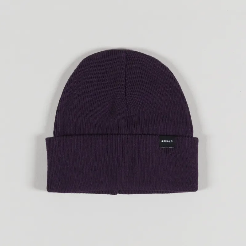 Edwin Watch Cap Beanie Purple Plumeria