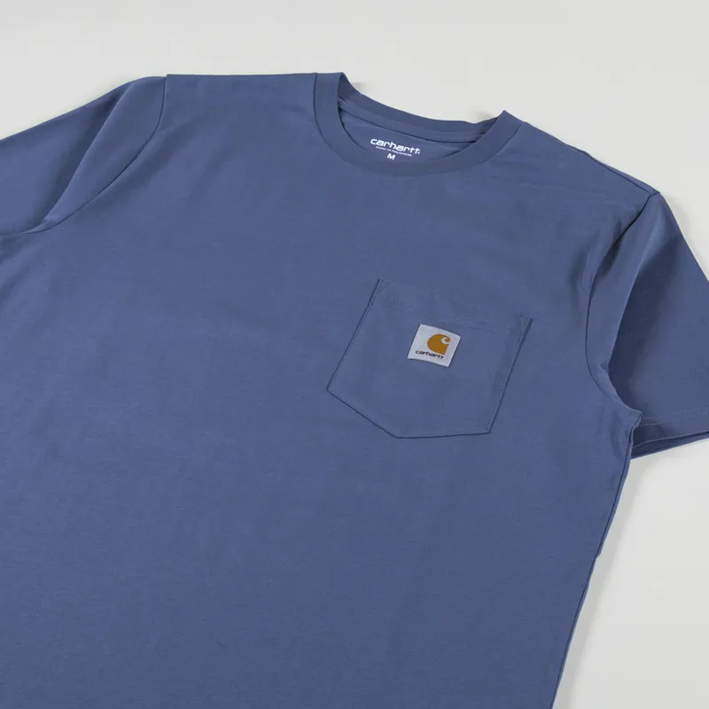 Carhartt WIP Mens Pocket Short Sleeved T Shirt Tee Hudson Blue