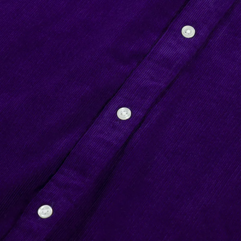 Carhartt WIP Long Sleeve Madison Fine Cord Shirt Tyrian Black-8