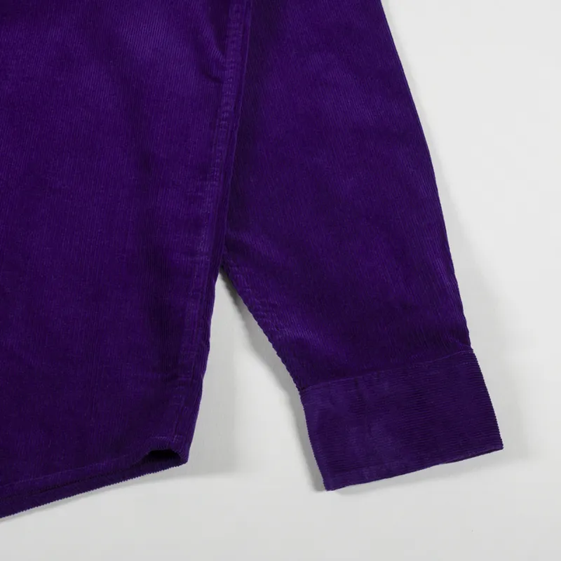 Carhartt WIP Long Sleeve Madison Fine Cord Shirt Tyrian Black-6