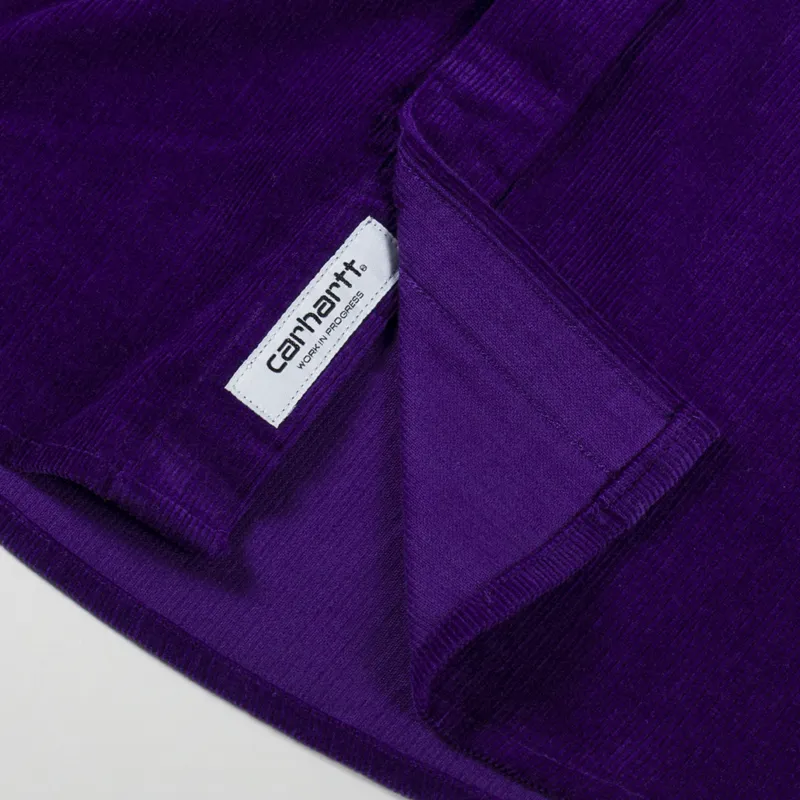 Carhartt WIP Long Sleeve Madison Fine Cord Shirt Tyrian Black-7