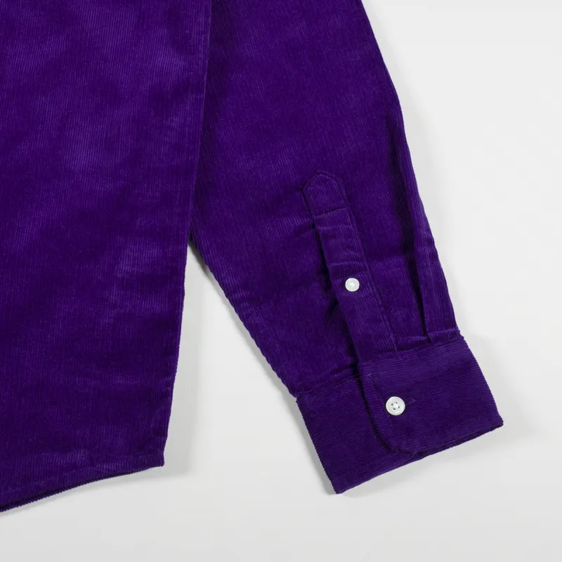 Carhartt WIP Long Sleeve Madison Fine Cord Shirt Tyrian Black-5