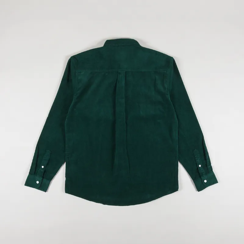 Carhartt WIP Long Sleeve Madison Fine Cord Shirt Chervil Black-1