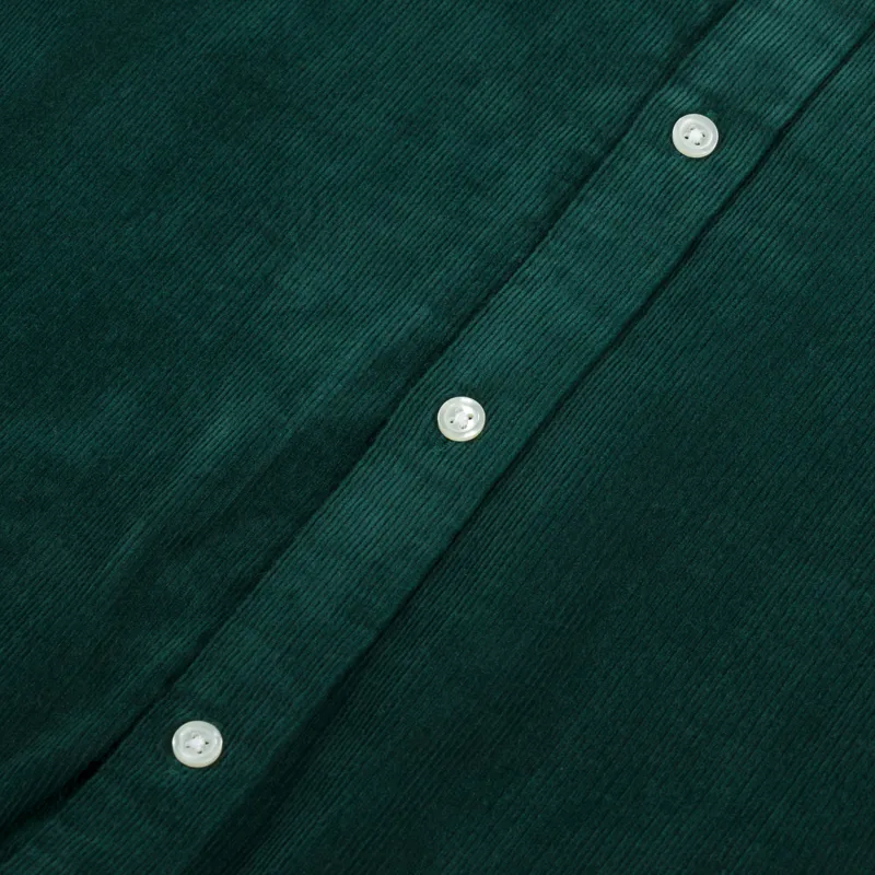 Carhartt WIP Long Sleeve Madison Fine Cord Shirt Chervil Black-8