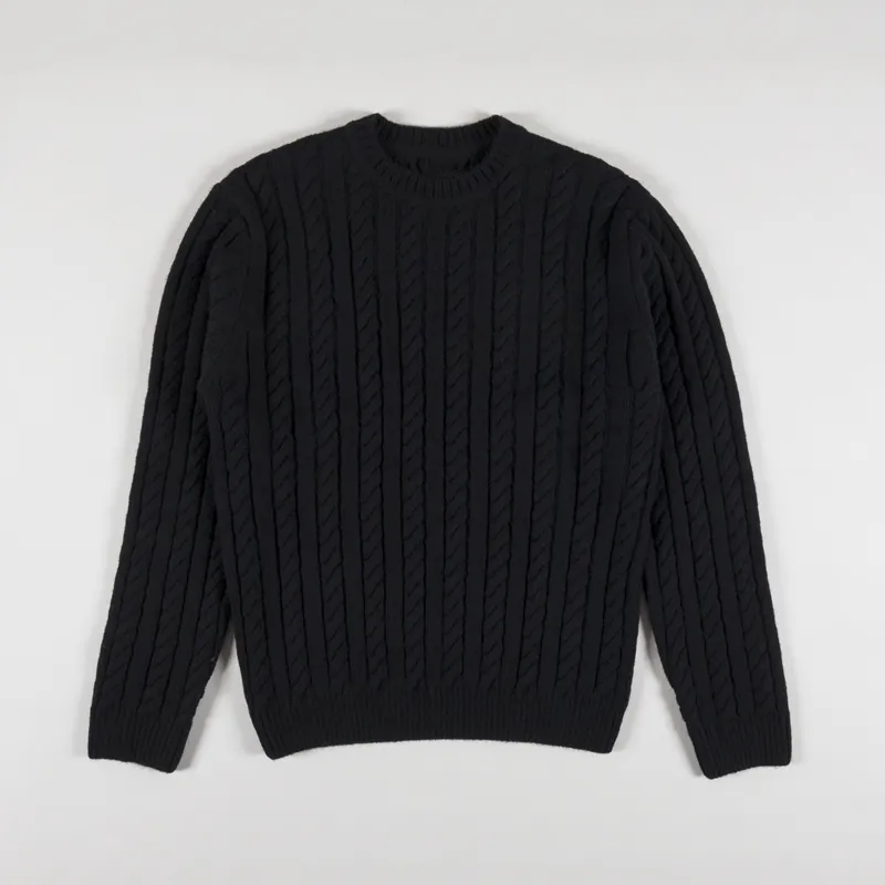 Edwin Twisted Crewneck Sweater Black