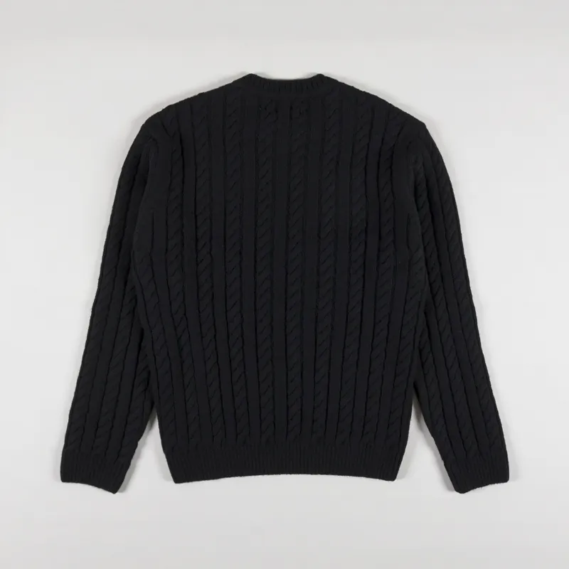 Edwin Twisted Crewneck Sweater Black-1