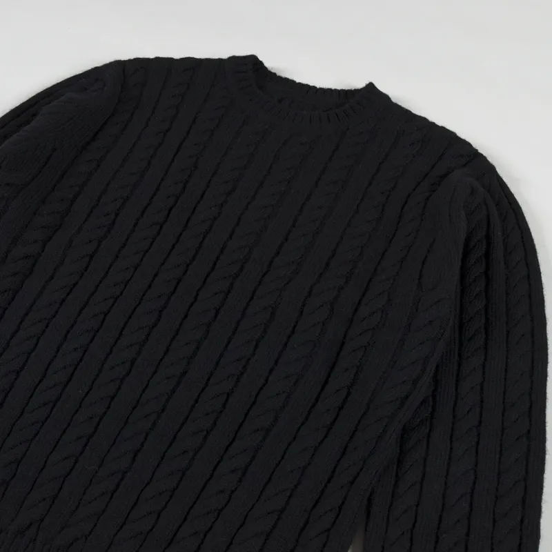 Edwin Twisted Crewneck Sweater Black-2