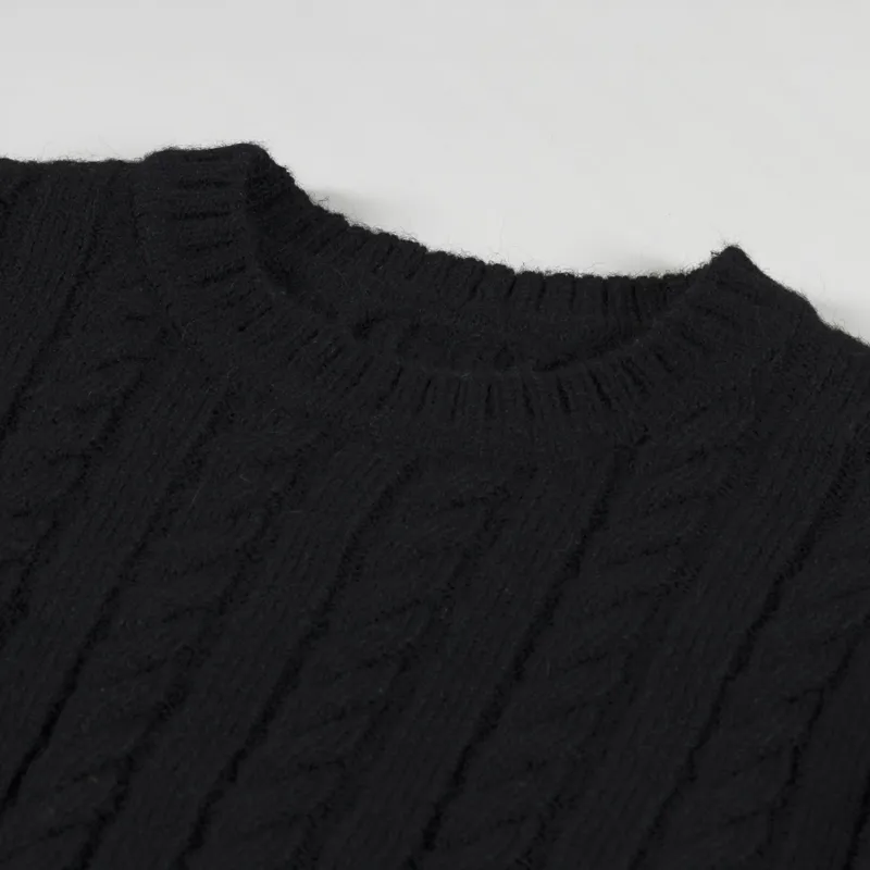 Edwin Twisted Crewneck Sweater Black-4
