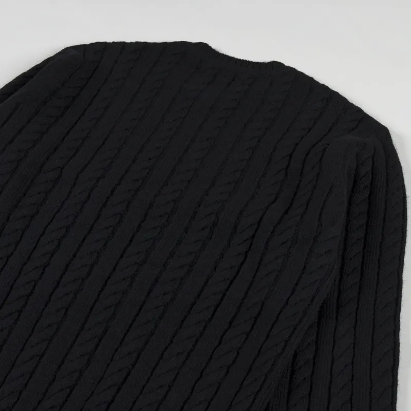 Edwin Twisted Crewneck Sweater Black-3