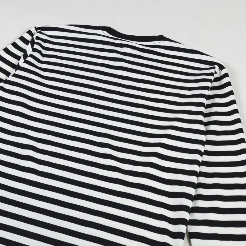 Edwin Basic Stripe T Shirt Black White-3