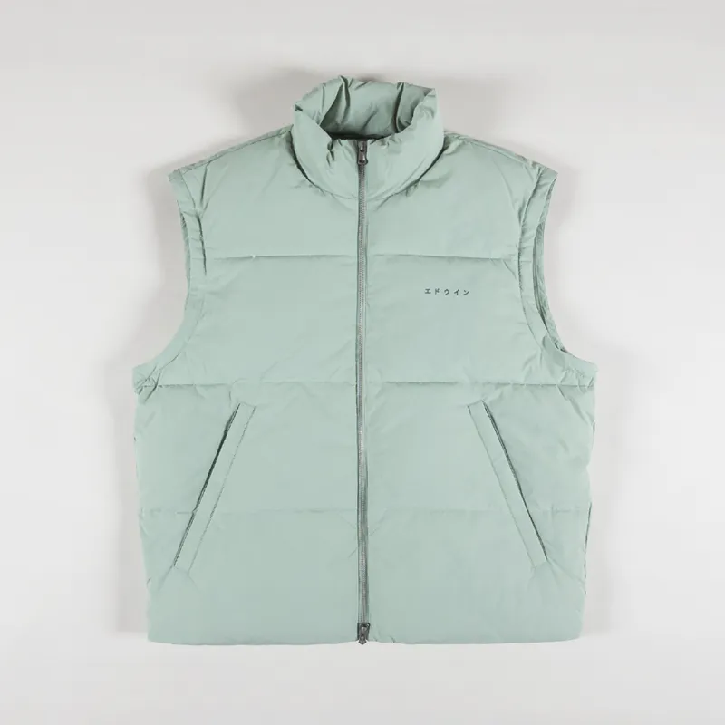 Edwin Detachable Sleeves Puffer Iceberg Green-6