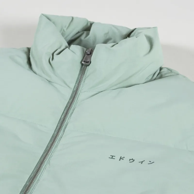 Edwin Detachable Sleeves Puffer Iceberg Green-10
