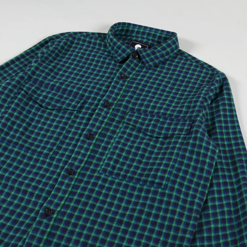 Edwin Big Shirt Navy Green-2