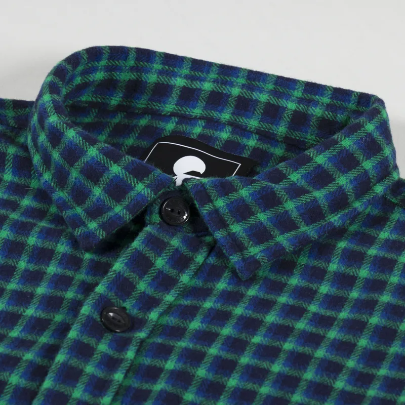 Edwin Big Shirt Navy Green-4
