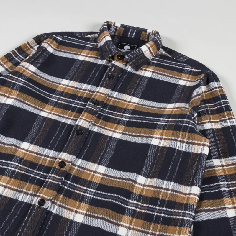 Edwin Sebastian Shirt Navy Brown-2