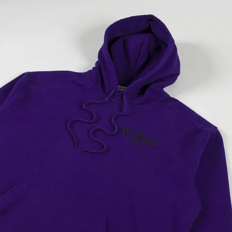 Carhartt WIP Hooded Onyx Script Sweat Tyrian Black-2