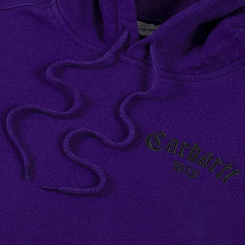Carhartt WIP Hooded Onyx Script Sweat Tyrian Black-4