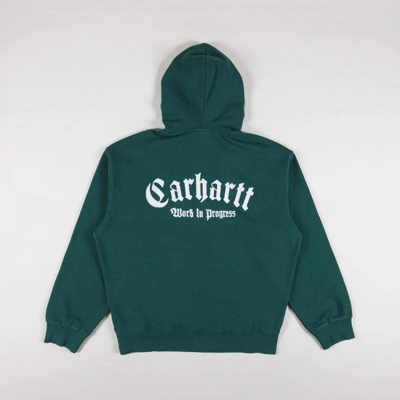 Carhartt WIP Mens Hooded Onyx Script Sweatshirt Chervil White