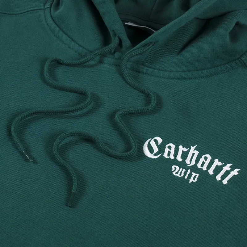 Carhartt WIP Mens Hooded Onyx Script Sweatshirt Chervil White