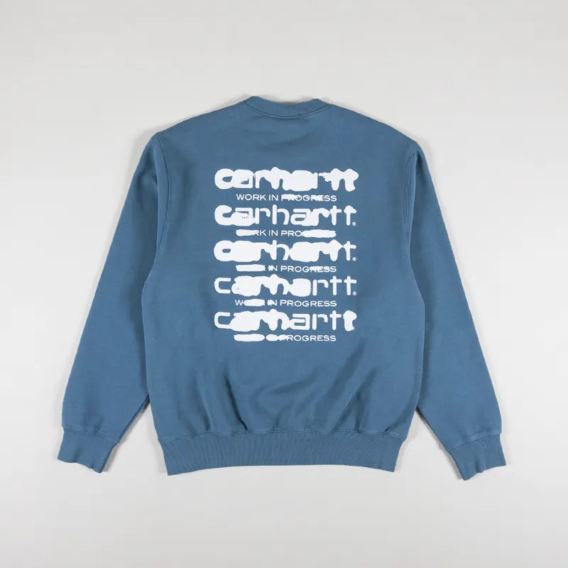 Carhartt WIP Ink Bleed Sweat Vancouver Blue White-1