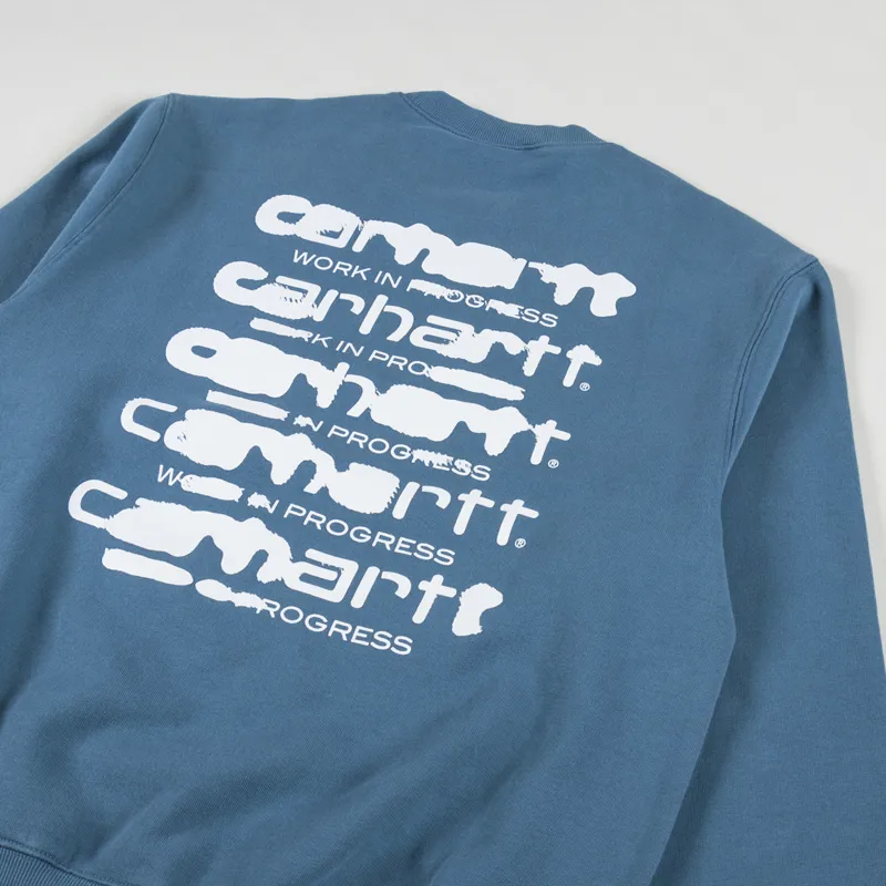 Carhartt WIP Ink Bleed Sweat Vancouver Blue White-3