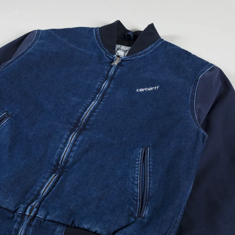 Carhartt WIP Paxton Bomber Blue Dark Navy Stone Washed-3