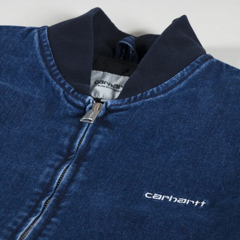 Carhartt WIP Paxton Bomber Blue Dark Navy Stone Washed-6