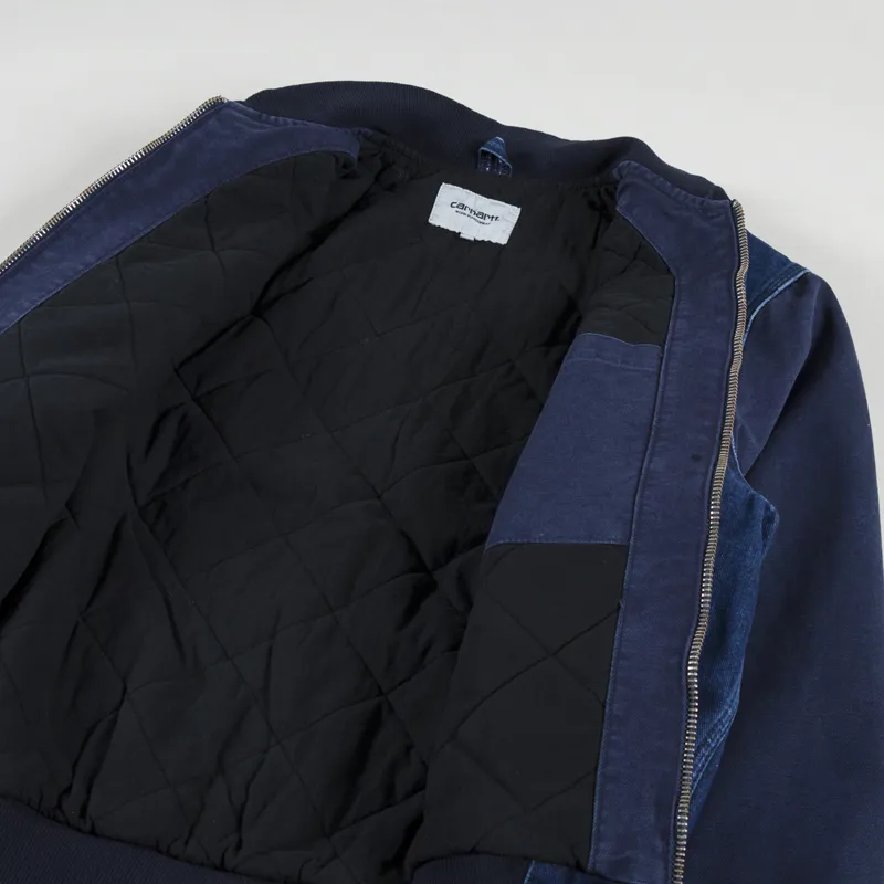 Carhartt WIP Paxton Bomber Blue Dark Navy Stone Washed-4