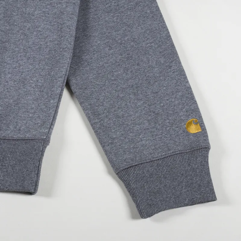Carhartt WIP Chase Sweatshirt Dark Grey Heather Gold-4
