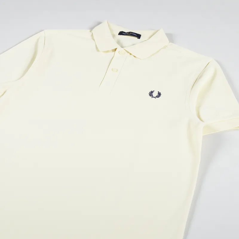 Fred Perry Plain Shirt Ice Cream French Navy-1