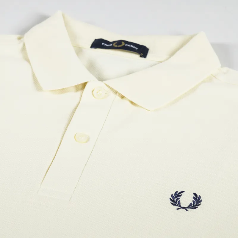 Fred Perry Plain Shirt Ice Cream French Navy-2