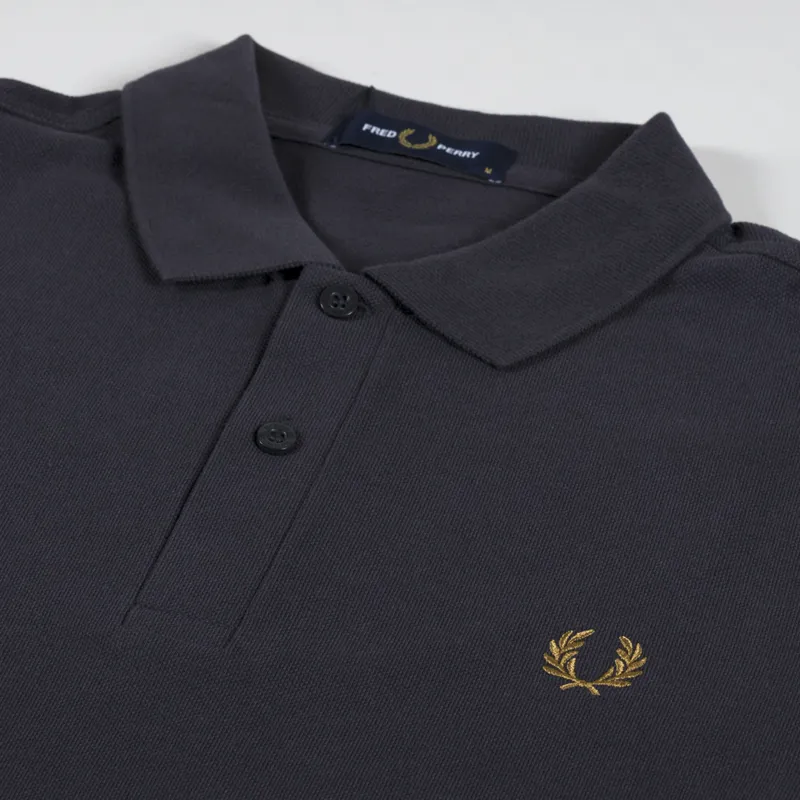 Fred Perry Plain Shirt Anchor Grey Dark Caramel