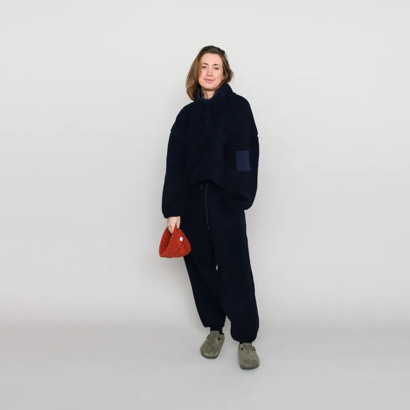 Girls of Dust Womens Jamie Pants Teddy Fleece Navy-2