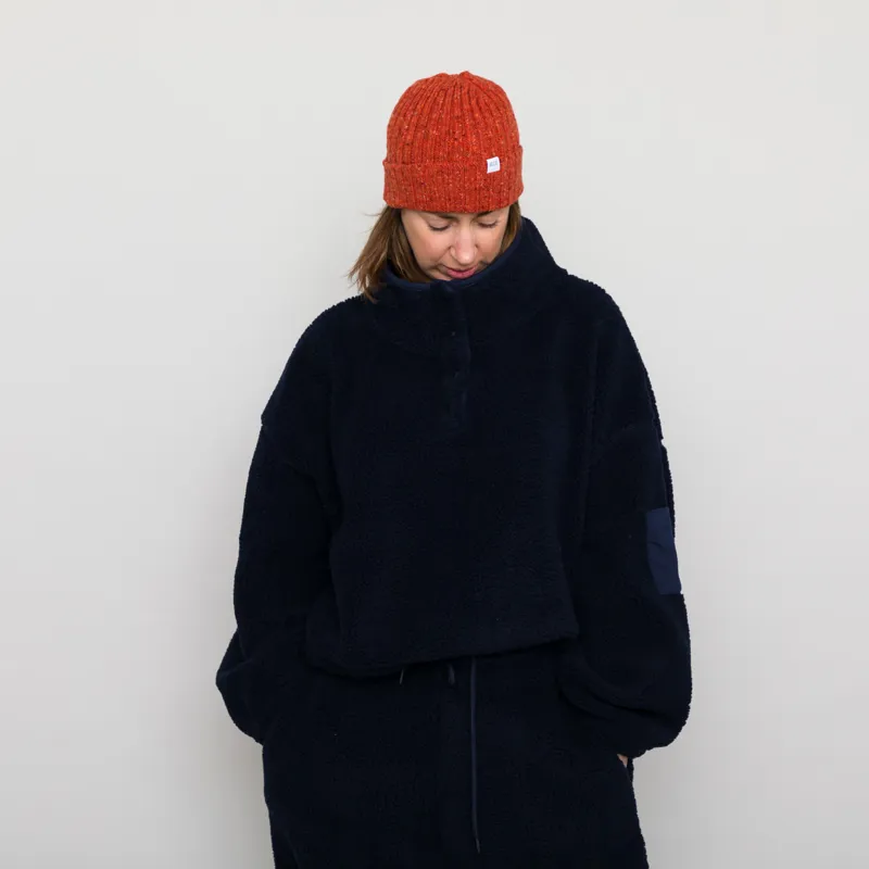Girls of Dust Womens Marky Sweater Teddy Fleece Navy-2