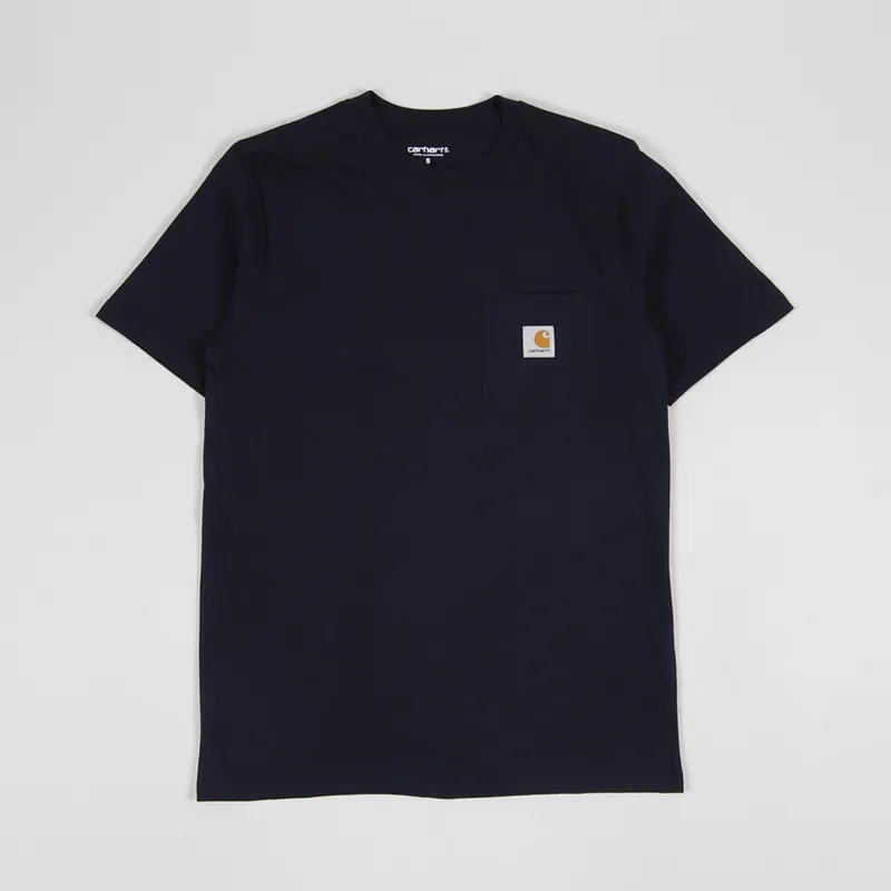 Carhartt WIP Mens Pocket Short Sleeve T Shirt Dark Navy Blue