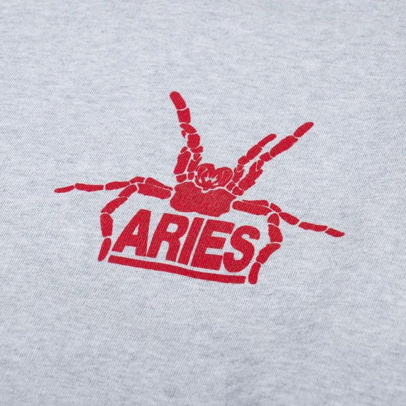Aries Silas Spider Sweatshirt Grey Marl-5