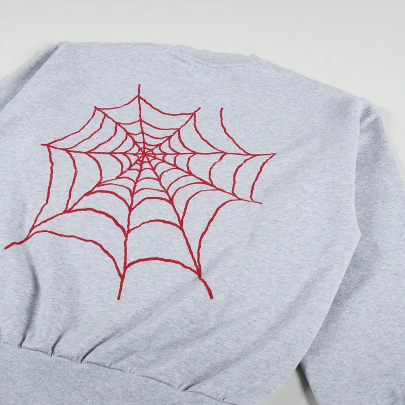 Aries Silas Spider Sweatshirt Grey Marl-2