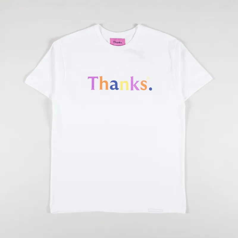 Thanks Logo T Shirt White Multi