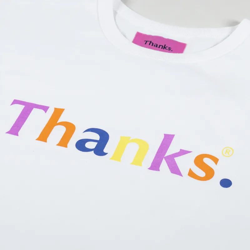 Thanks Logo T Shirt White Multi-2