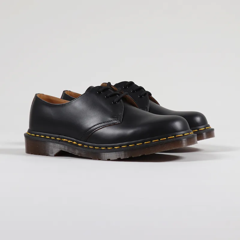 Dr Martens Mens Leather Vintage 1461 Boots Shoes Black Quilon