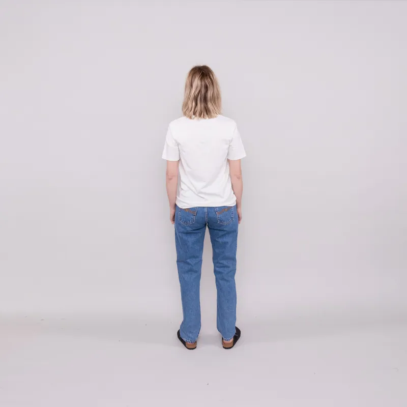 Nudie Jeans Womens Joni Sound Habits T Shirt Off White-2