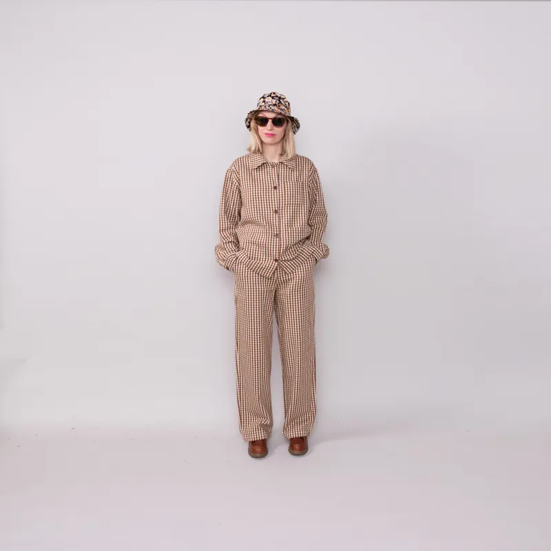 Nudie Jeans Womens Willa Pants Gingham Oak Check-2