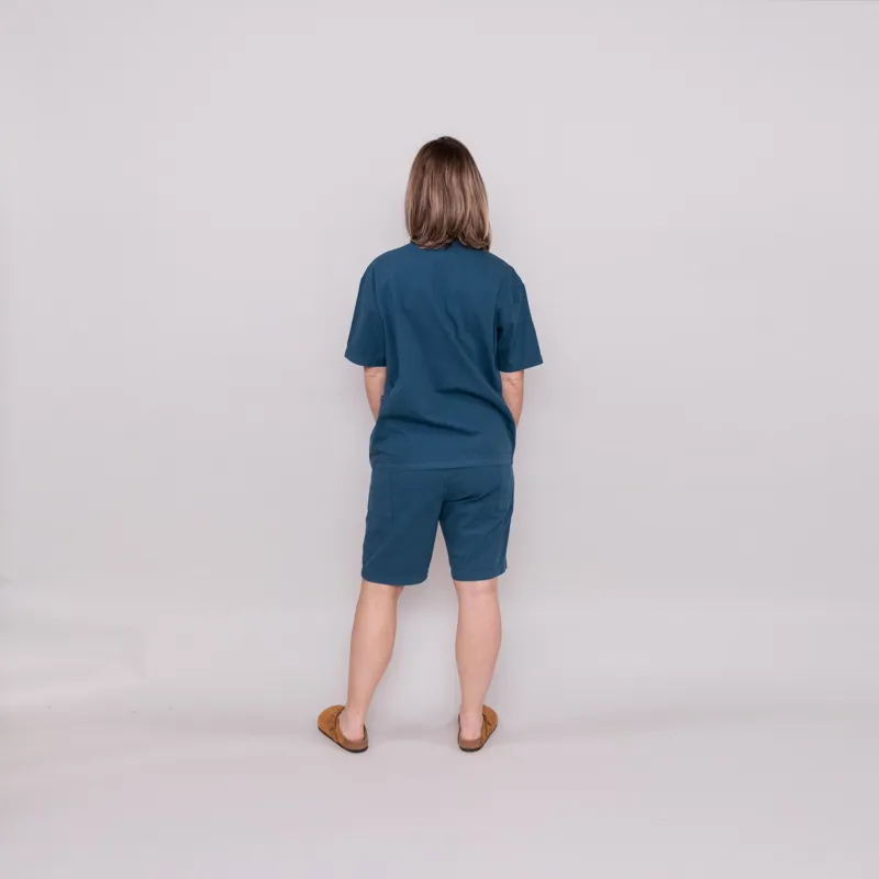 Snow Peak Womens Natural-Dyed Recycled Cotton Shorts Blue-2