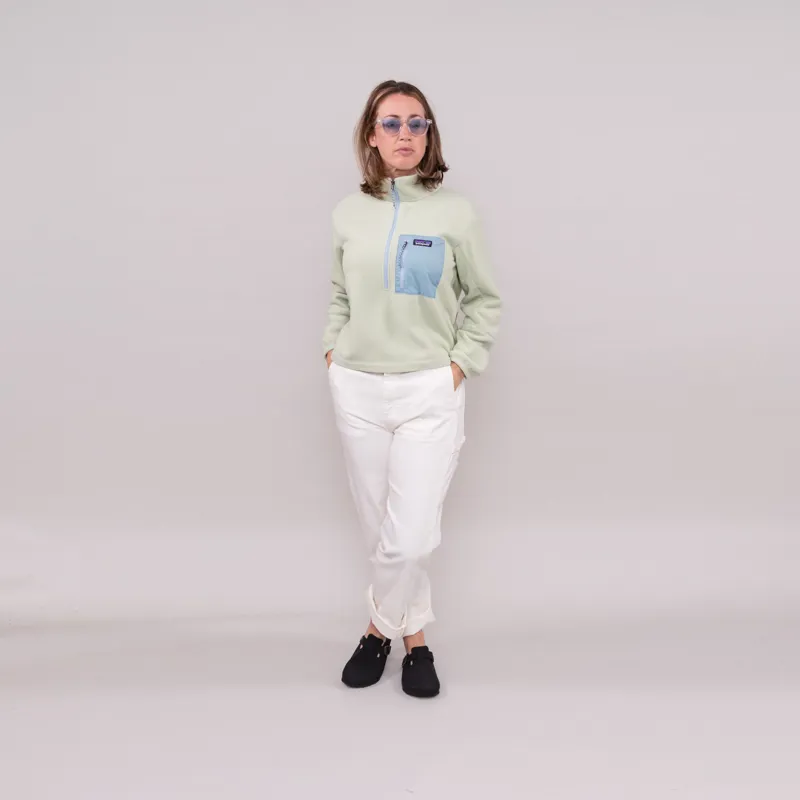 Patagonia Womens Microdini Half Zip Fleece Pullover Salvia Green-1