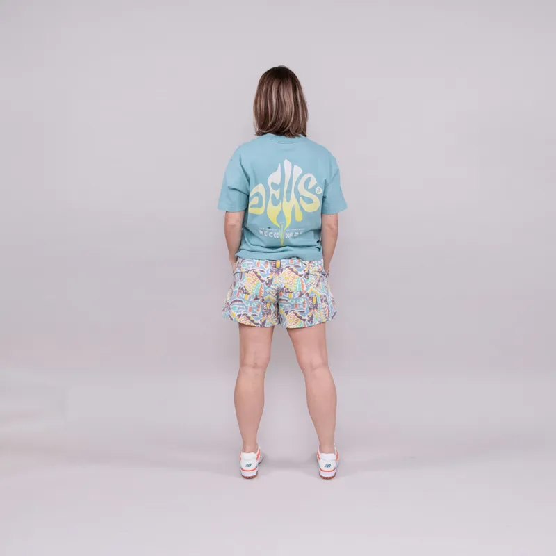 Patagonia Womens Funhoggers Shorts Thriving Planet Lago Blue-2