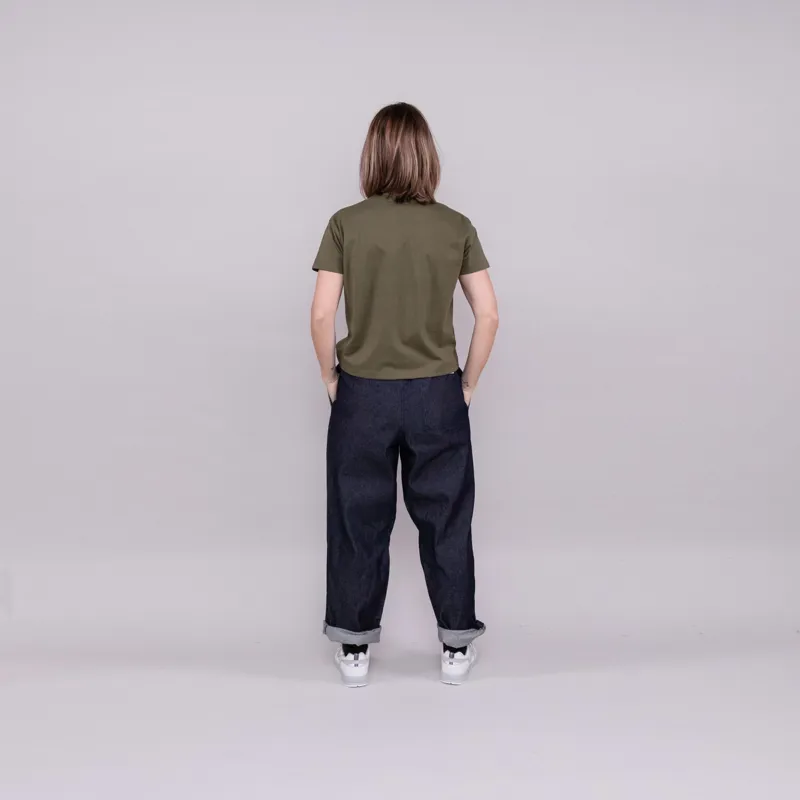 WAWWA Womens Heavyweight T Shirt Olive-2